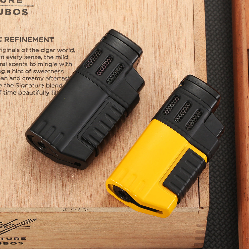 Portable Metal Cigar Lighter Windproof Inflatable With Drill